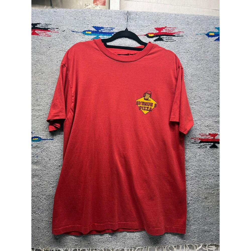 Vintage 80s Single Stitch T shirt avenue 3 pizza Long Beach Large